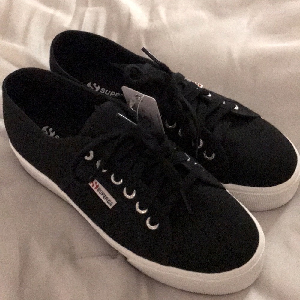 Superga 2750 Black Platform Sneakers